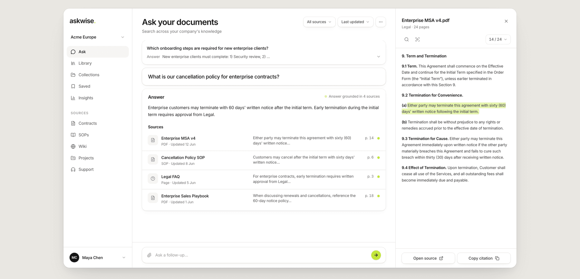 79% of questions answered with citations - and 438 hours a month back
